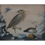 Robert Morris after Samuel Dixon
The Common Heron with duck and shells
Embossed paper and