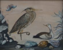 Robert Morris after Samuel Dixon
The Common Heron with duck and shells
Embossed paper and