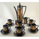 A Portmeirion phoenix pattern coffee service comprising of a coffee pot and cover,