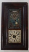 An American wall clock, the painted clock face Forestville manufacturing for Bristol Conn,