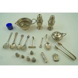 A collection of silver and silver plated items,
