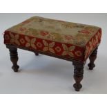 A 19th century rectangular stool,