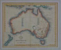Map of Australia, noted lower right as "drawn and engraved by J.