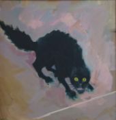 Jem Lyons
Scaredy Cat
Oil on canvas
Signed lower left and dated 90
83cm x 80cm