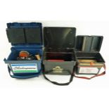 A large collection of fishing items to include three fishing boxes,