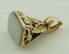 A Victorian multi gold fob, with a vacant agate panel, 2.