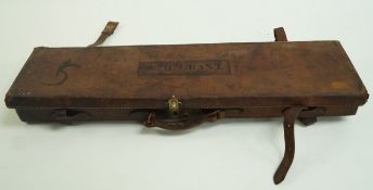 A Cogswell and Harrison leather shotgun case, embossed W. H.