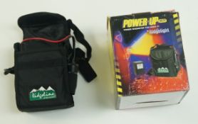 A ridgelight lamping/spotlight kit, with battery and charger, in a canvas carry bag,