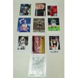 A collection of signed football autographs, to include Jack Charlton,