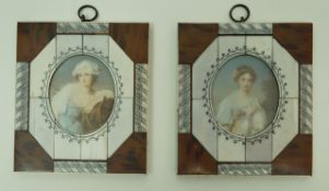 A pair of early 20th century “piano key miniatures”,