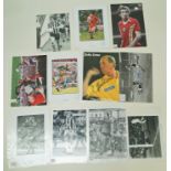 A collection of signed sporting autographs, to include Bruce Grobbelaar, Jan Molby,