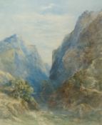 James Baker Pyne (1800-1870)
Figures on the mountain track
Watercolour
Signed and numbered 205