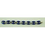 A blue enamel and diamond bracelet,