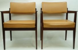 A pair of teak Rudolf Glaztel chairs made by Thonet,
