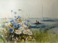 David Gilchrist
Figure in the meadows
Watercolour and bodycolour
33cm x 43cm