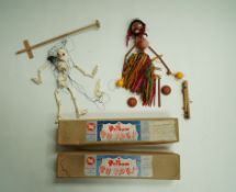 A Pelham skeleton puppet, and a Pelham puppet Lulabelle,