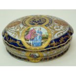 A Sèvres style porcelain box and cover,