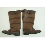 A pair of Sherwood Country Wear men's leather boots in brown,