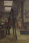 Alfred Goodfellow (fl. 1882 - 1893)
The artists studio
Watercolour
Signed lower left
54cm x 37.
