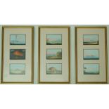 Neapolitan School, early 19th century
Scenes of Naples, Capri, Vesuvius
Gouache, set of nine,