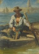 Circle of Serrilla
Study of a figure in a rowing boat
Oil on canvas board
22cm x 16.