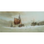 A.	Clarence
Fishing boats in blustery seas
Watercolour and bodycolour
Signed lower right
11.