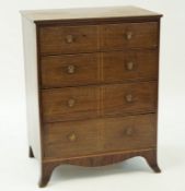 An Edwardian mahogany chest of four graduated drawers, 82cm high, 62.3cm wide, 42.