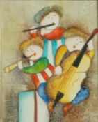 Jose Roybal (1922-1978)
Musicians
Oil on canvas, a pair
Signed lower right
24.5cm x 19.