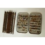 A Hardy Brothers fly box and flies,