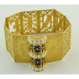 A mid Victorian gold name bracelet, folding into the form of a book,