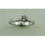 A single stone diamond 18 carat white gold ring, the brilliant cut of approximately 0.