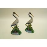 A pair of Viesta Alegre figures of storks on oval stands, printed and impressed marks,