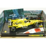 A die cast model of a Jordan 199 driven by Damon Hill