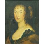 English School Portrait of a lady in early 18th century style Oil on canvas laid onto board 38cm x