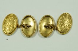 A pair of 9 carat gold cufflinks, Birmingham 1919,