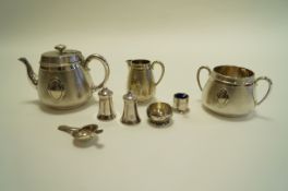 An Elkington and Co silver plated three piece tea service,