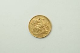 A 1912 gold half sovereign