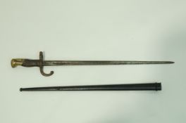 A 19th century French bayonet with engraving to the blade,