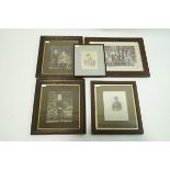 A pair of framed Edwardian family photographs, 20cm x 15cm, together with a college photograph of A.