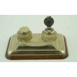 WITHDRAWN A silver plated ink stand, inscribed 'From the Sergeants Mess 6th Field Battery R.A.