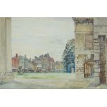 Geo. Lilly Anderson Street scene Pencil and watercolour Signed and dated "51" lower left 37.