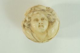 A late 19th century carved ivory ball, probably Dieppe,