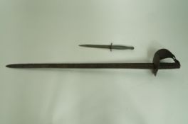 A 19th century sword with reeded grip, 95cm long,