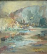 John Taumbi (?) Coal mines Lille Oil on board Signed and dated "63" lower right and titled