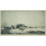 Howard Neave Winter afternoon Etching Signed in pencil lower right,