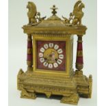 A French mantel clock with ormolu case,
