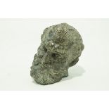 A Victorian carved serpentine head, after the antique,