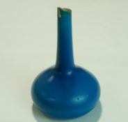 A Tiffany Favrile turquoise glass vase, etched signature L C Tiffany,