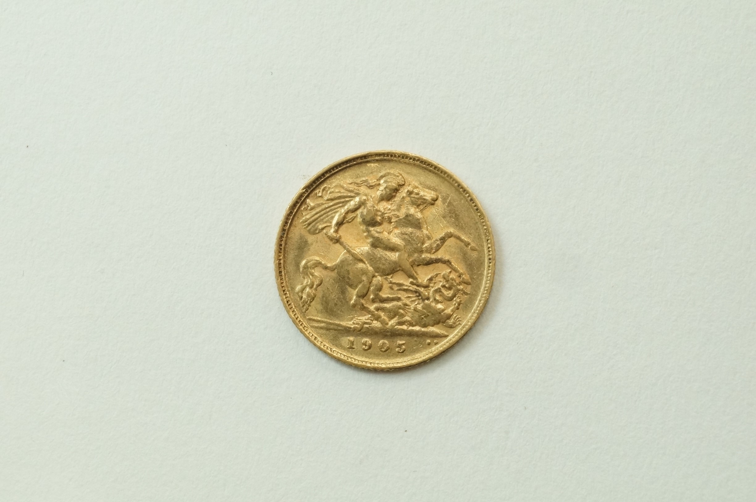 A 1905 gold half sovereign