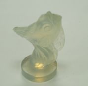 A Sabino opalescent figure of a fish on a round base, moulded marks,